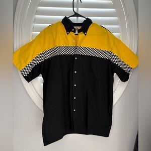 Speed Zone race gear size large yellow racing short sleeve button down Excellent